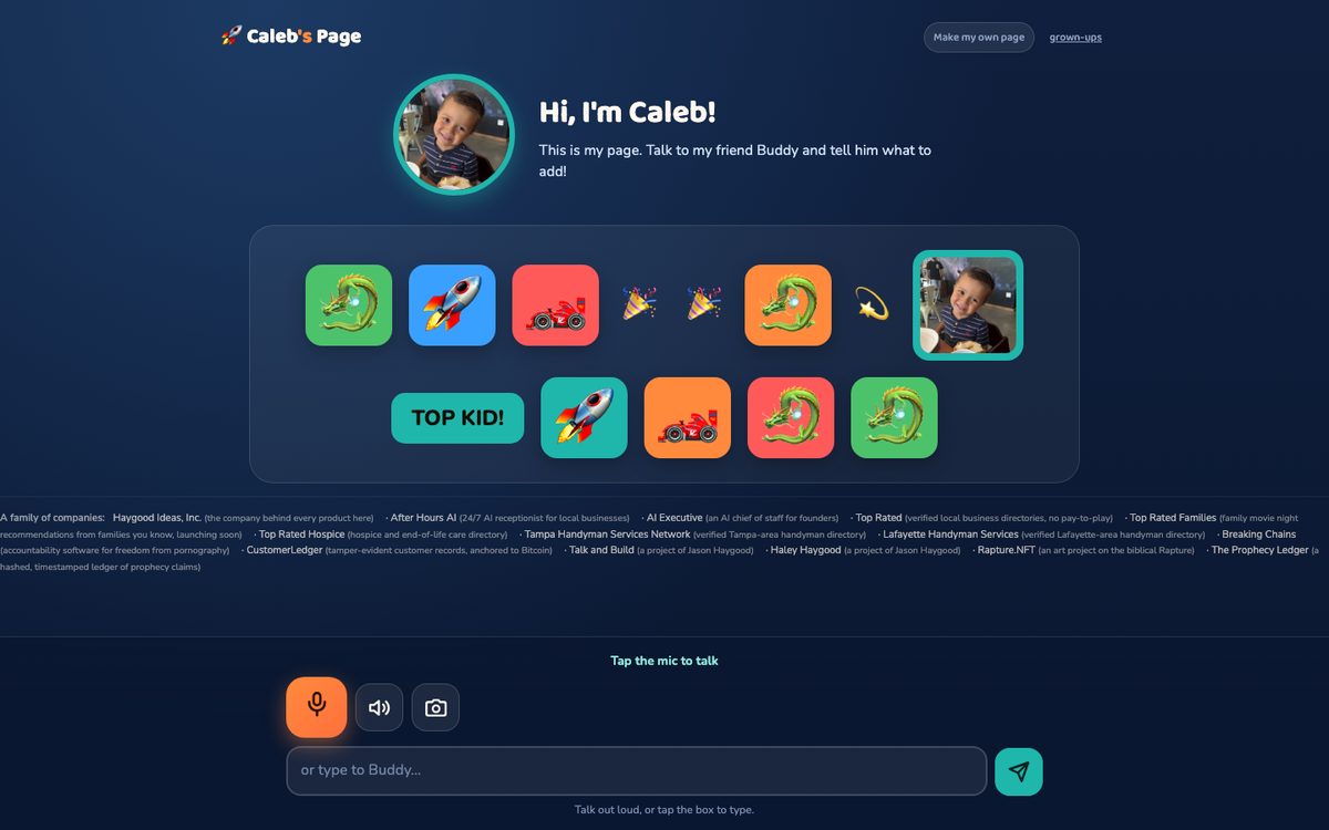 Caleb Haygood's personal site homepage